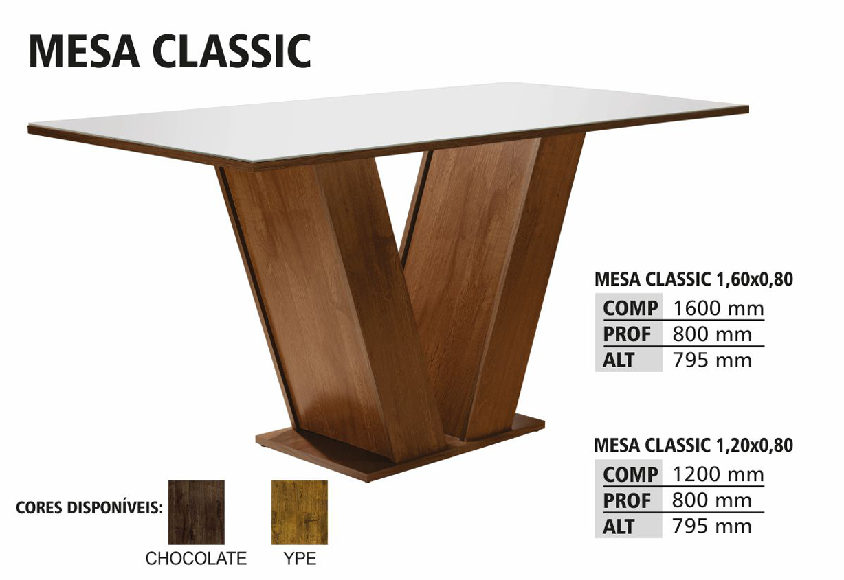 Conjunto Sala de Jantar Mesa Tampo de Vidro e 4 Cadeiras Classic Cel Móveis